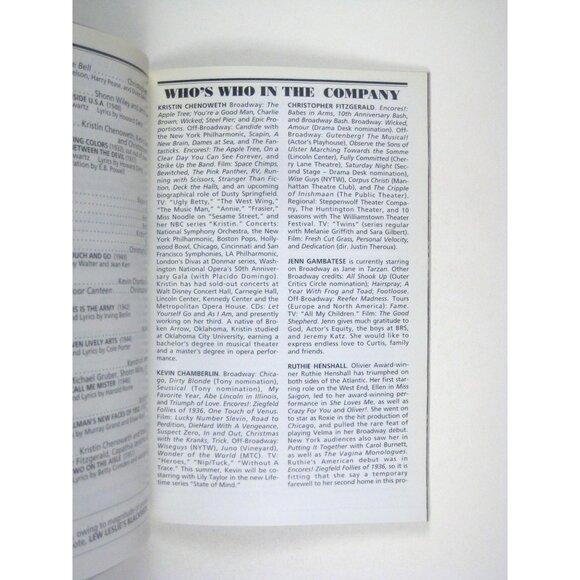 Stairway To Paradise Playbill Encores New York May 2007 Kristen Chenoweth Gruber - Picture 5 of 6